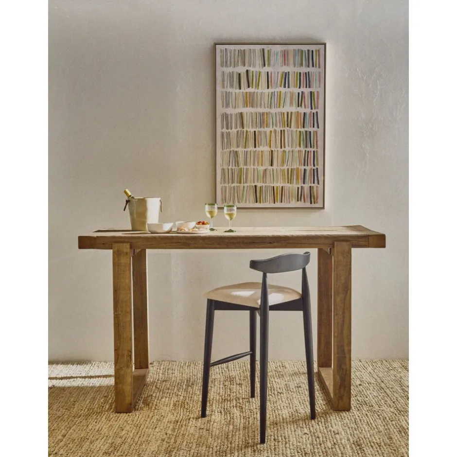 Pomax Tables-ANDALUCIA - table bar - bois récupéré - L 180 x W 70 x H 105 cm - naturel