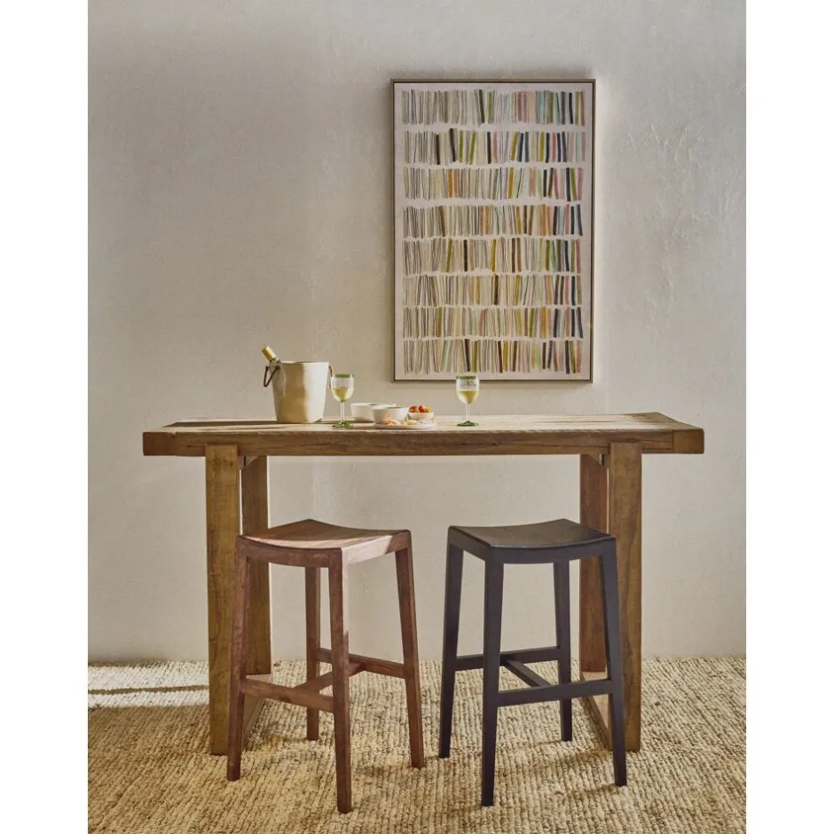 Pomax Tables-ANDALUCIA - table bar - bois récupéré - L 180 x W 70 x H 105 cm - naturel