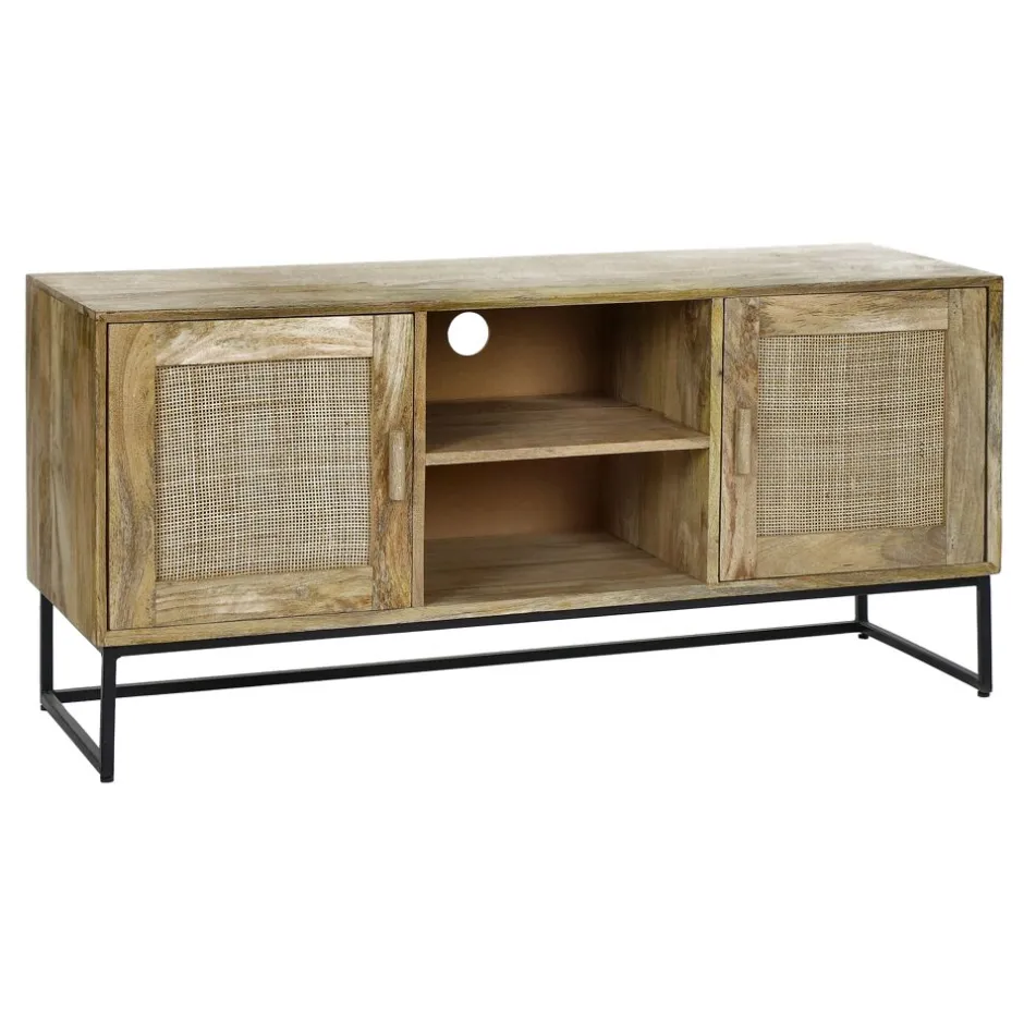 Pomax Armoires-ANGELA - armoire - bois de mangier / métal - L 120 x W 40 x H 57 cm - naturel