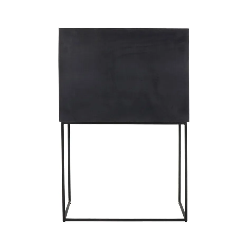 Pomax Armoires-ANGELA - armoire - bois de mangier / métal - L 80 x W 40 x H 125 cm - noir