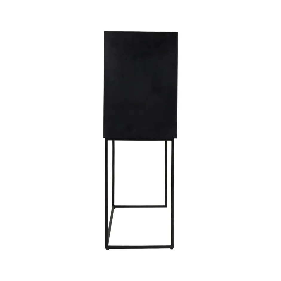 Pomax Armoires-ANGELA - armoire - bois de mangier / métal - L 80 x W 40 x H 125 cm - noir