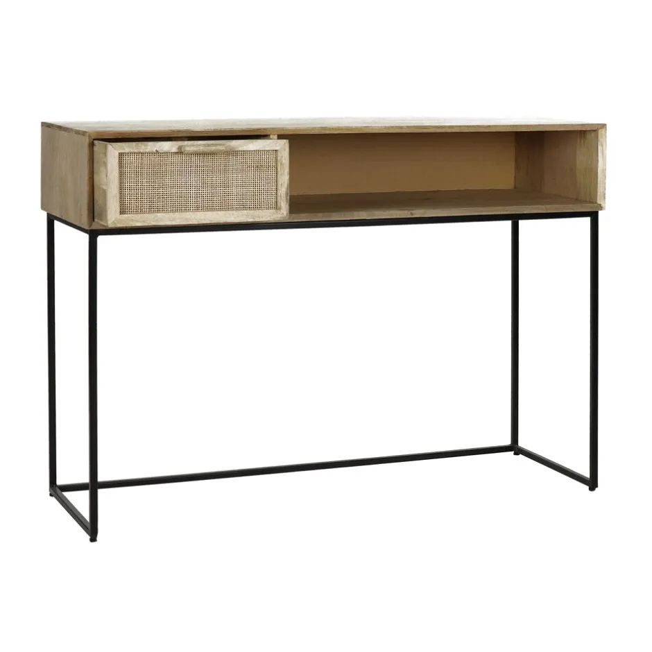 Pomax Consoles-ANGELA - console - bois de mangier / métal - L 120 x W 40 x H 85 cm - naturel