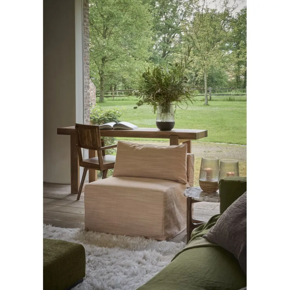 Pomax Photophores / T-lights-ARBRE - photophore/vase - bois de mangier / verre - DIA 18,5 x H 28,5 cm - brun foncé