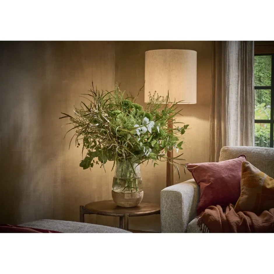 Pomax Photophores / T-lights-ARBRE - photophore/vase - bois de mangier / verre - DIA 22 x H 33 cm - naturel