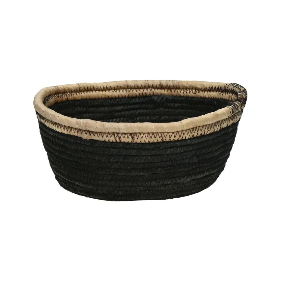 Pomax Paniers À Pain, Couverts Et Serviettes-ARNO - corbeille à pain - jacinthe d'eau - DIA 18,5 x H 7,5 cm - noir