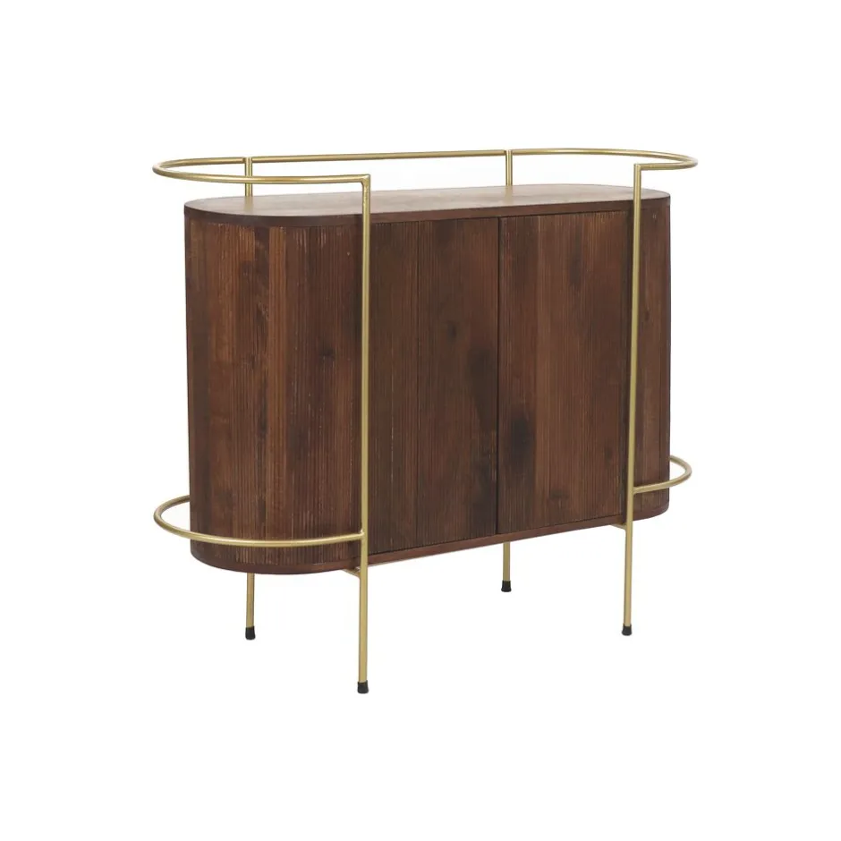 Pomax Armoires-ARTDECO - armoire - bois de mangier / métal - L 100 x W 35 x H 80 cm - noyer