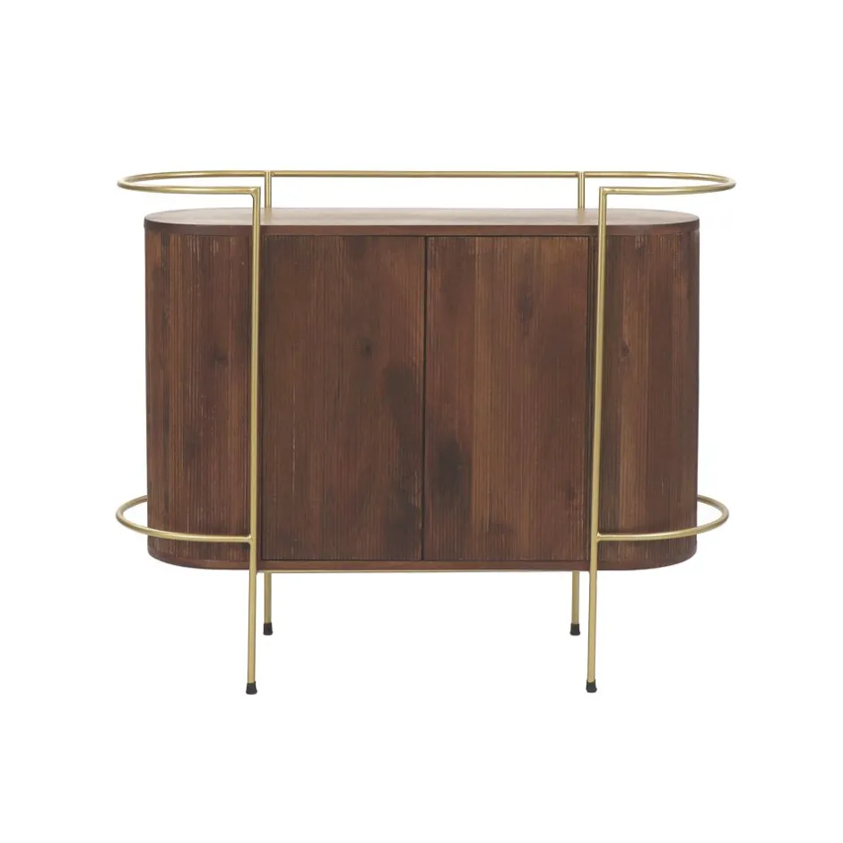 Pomax Armoires-ARTDECO - armoire - bois de mangier / métal - L 100 x W 35 x H 80 cm - noyer