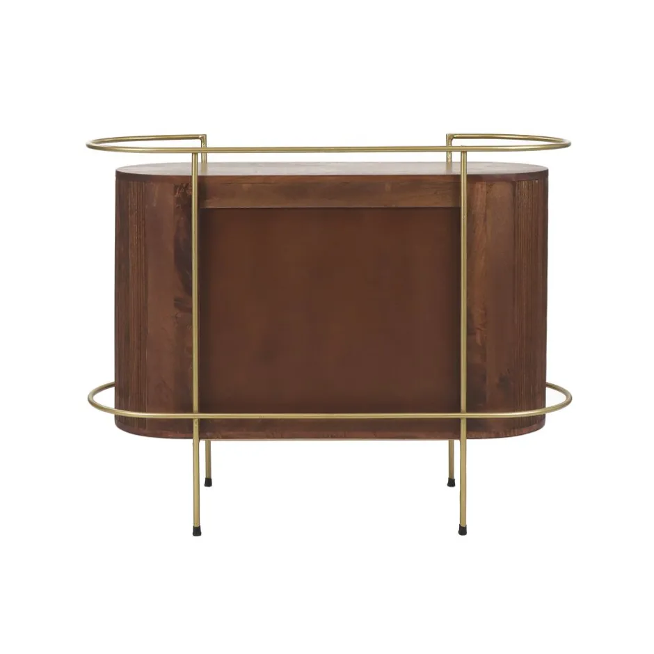 Pomax Armoires-ARTDECO - armoire - bois de mangier / métal - L 100 x W 35 x H 80 cm - noyer
