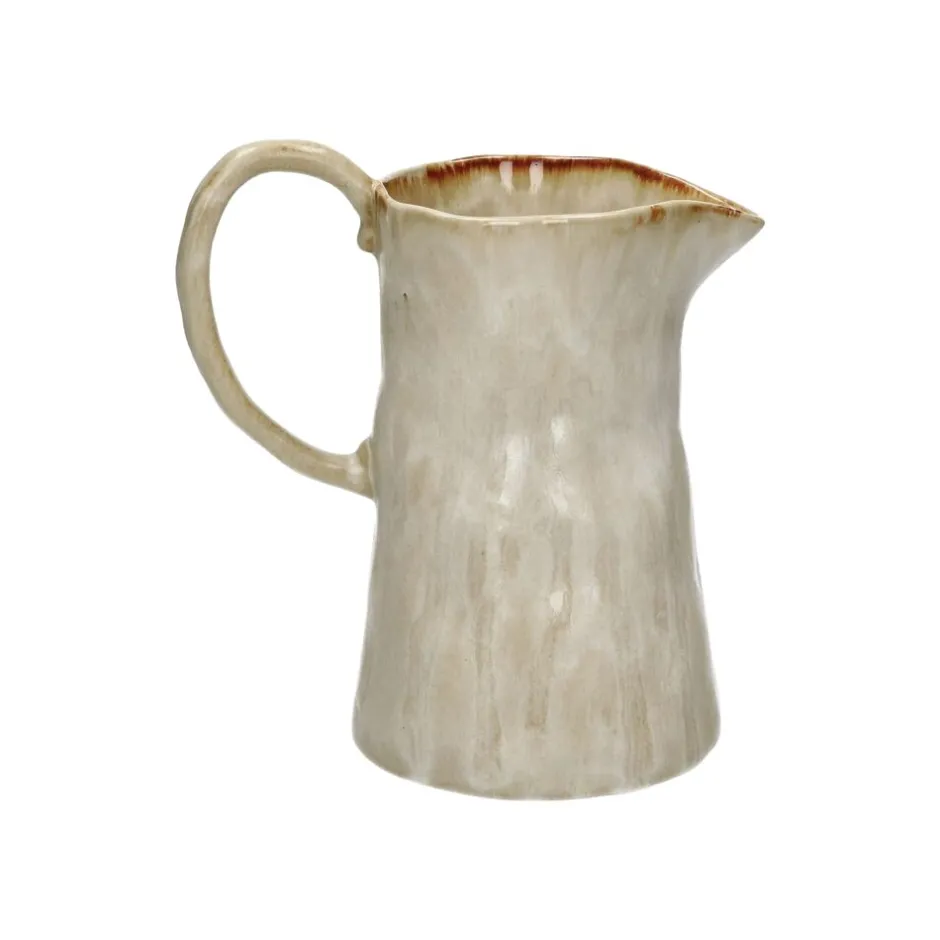 Pomax Carafes-ASCOLI - pichet - grès - L 14 x W 22 x H 23,5 cm - gris/beige