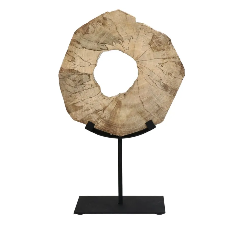 Pomax Objets De Décoration-AVILLA - objet déco - bois / métal - L 21 x W 9 x H 33 cm - naturel