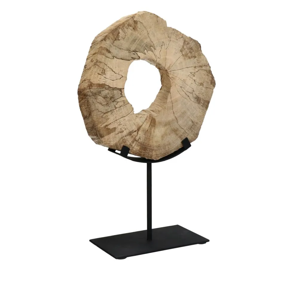 Pomax Objets De Décoration-AVILLA - objet déco - bois / métal - L 21 x W 9 x H 33 cm - naturel