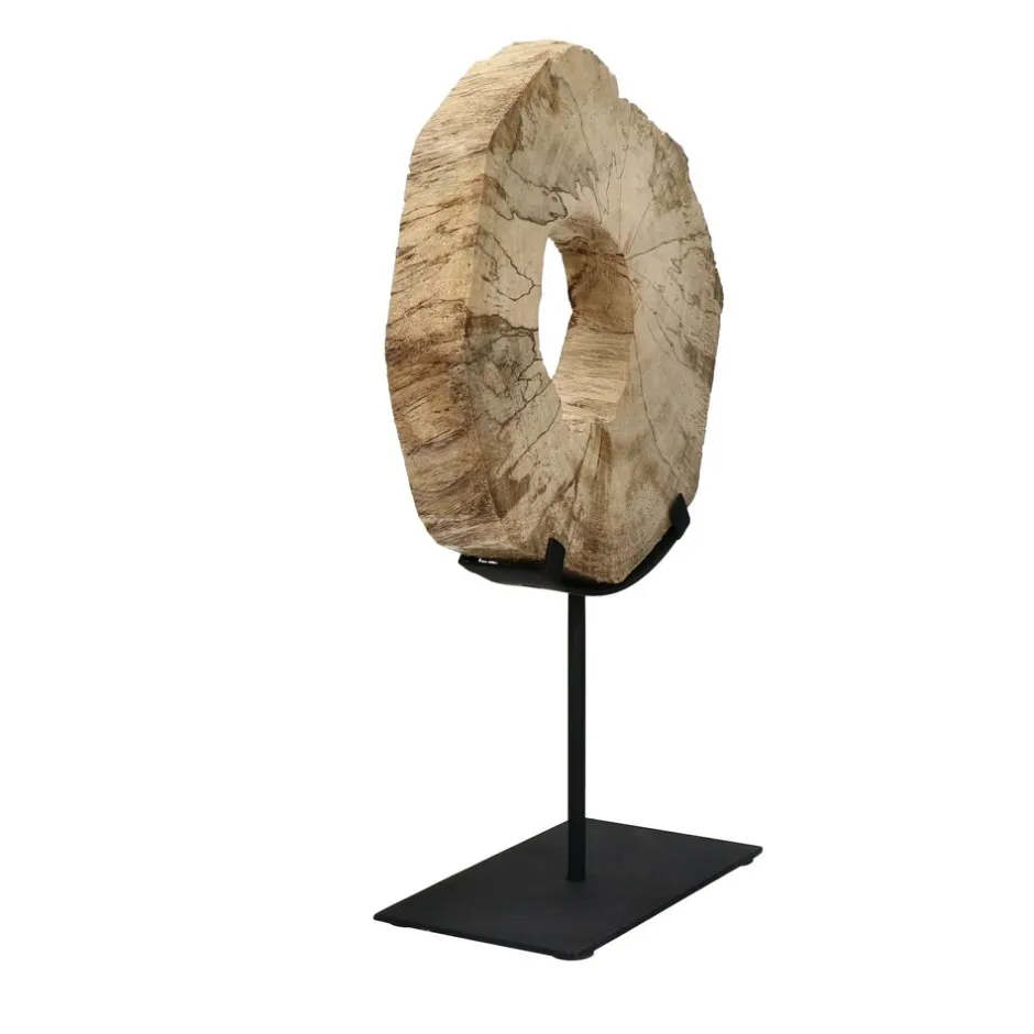 Pomax Objets De Décoration-AVILLA - objet déco - bois / métal - L 21 x W 9 x H 33 cm - naturel