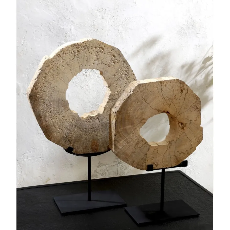 Pomax Objets De Décoration-AVILLA - objet déco - bois / métal - L 25 x W 10,3 x H 42,5 cm - naturel