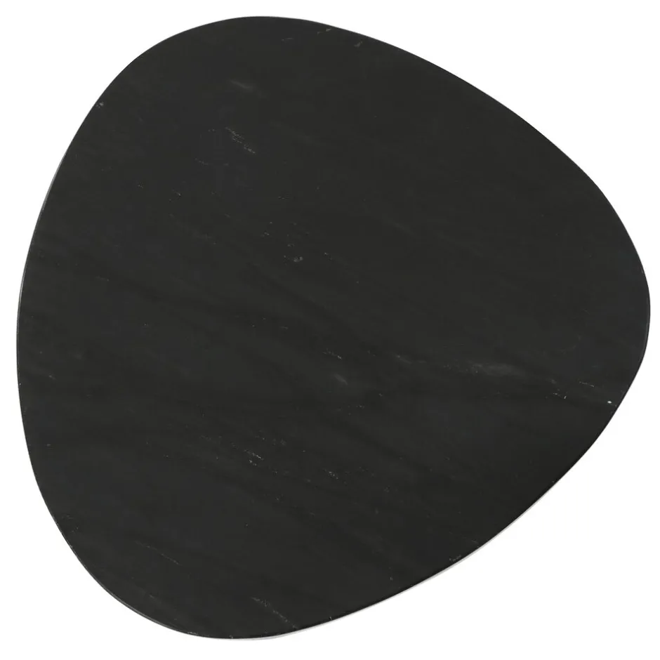 Pomax Tables Basses | Tables-AXIO - set/3 tables d'appoint - marbre - L 40/54/74 x W 40/52/68 x H 36/41/45 cm - noir