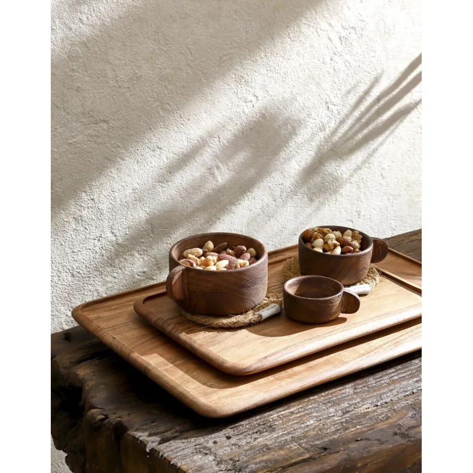 Pomax Bols & Paniers-AYLA - bol - bois de mangier - L 12,5 x W 10 x H 5 cm - brun