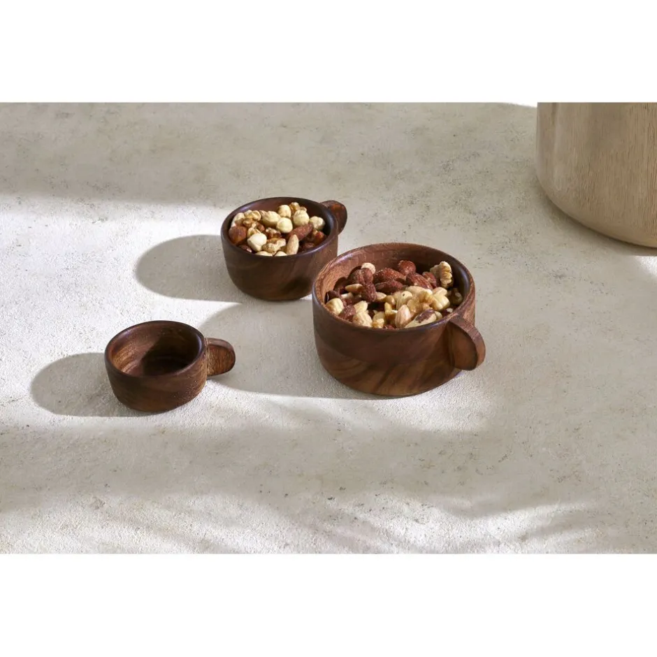 Pomax Bols & Paniers-AYLA - bol - bois de mangier - L 12,5 x W 10 x H 5 cm - brun