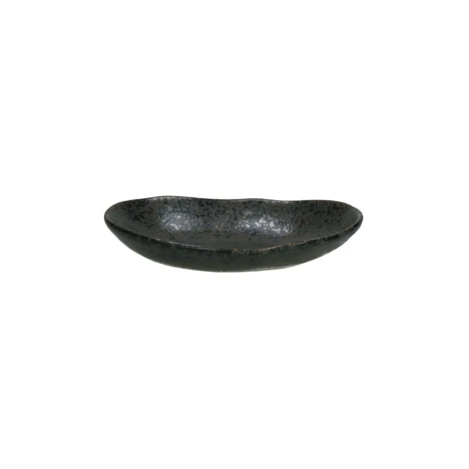 Pomax Vaisselle-BASALT - assiette ovale - grès - L 14,2 x W 9,1 x H 2,3 cm - noir