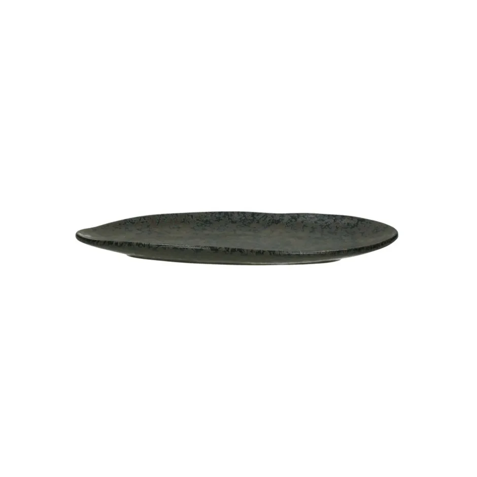 Pomax Vaisselle-BASALT - assiette ovale - grès - L 26,6 x W 11 x H 2,5 cm - noir