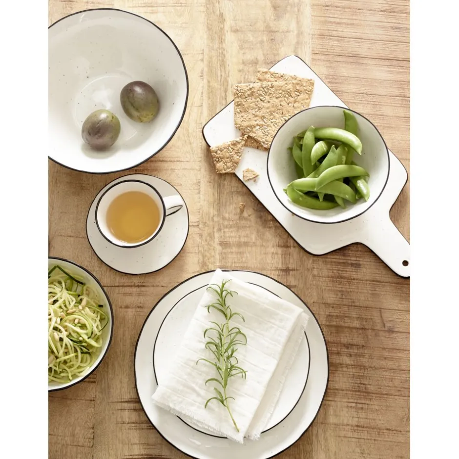 Pomax Vaisselle-BASIL - bol à pâtes - porcelaine - DIA 23 x H 9,7 cm - blanc