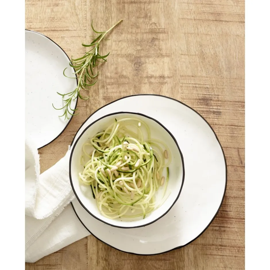 Pomax Vaisselle-BASIL - bol à pâtes - porcelaine - DIA 23 x H 9,7 cm - blanc