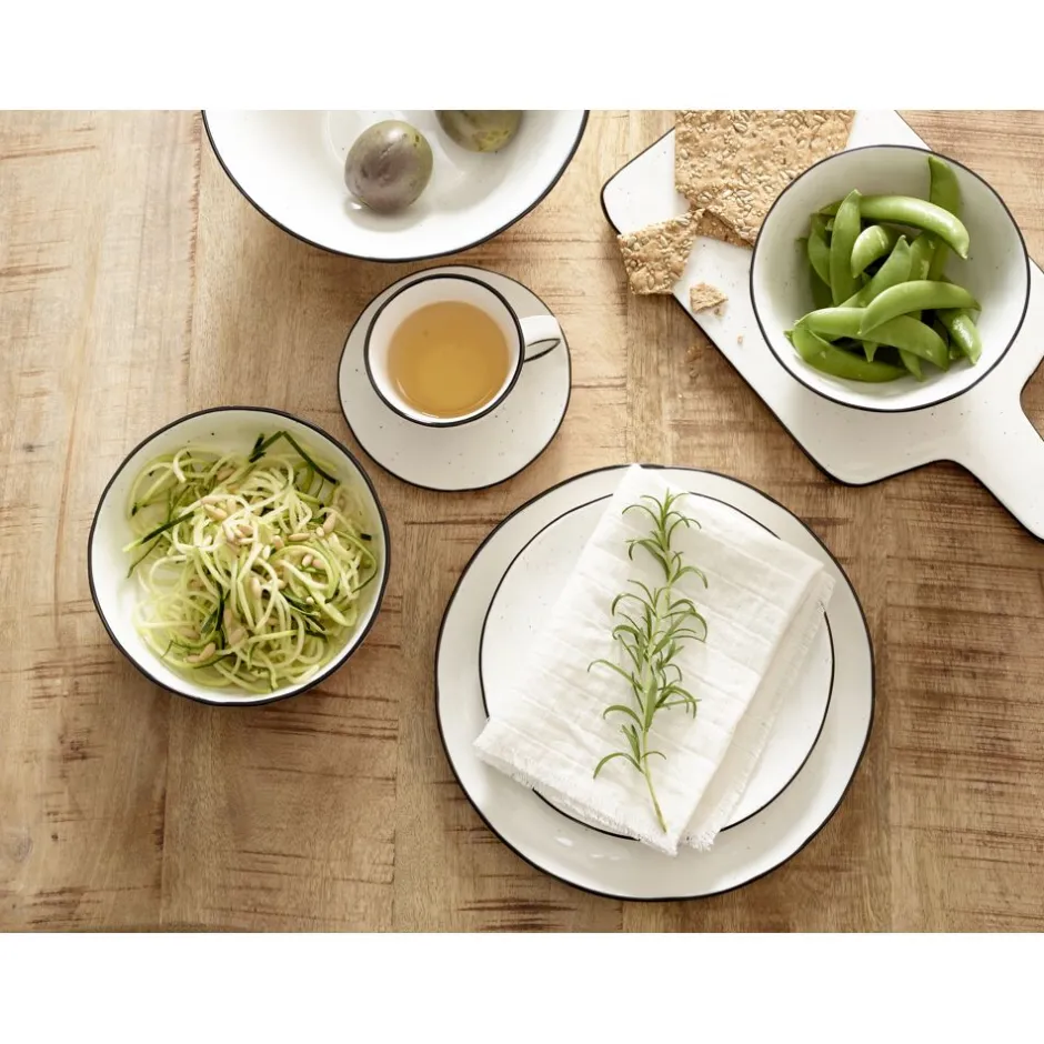 Pomax Vaisselle-BASIL - tasse & soucoupe - porcelaine - DIA 9 x H 8 cm - blanc