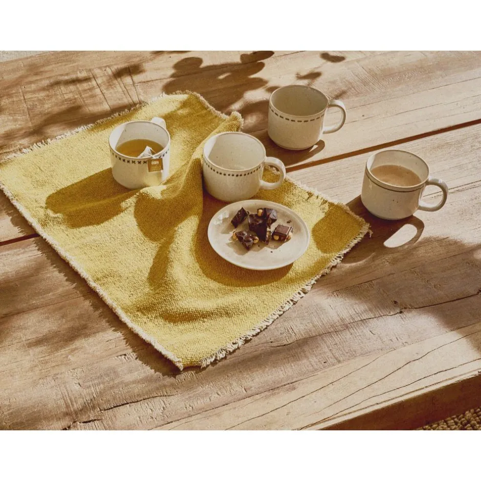 Pomax Vaisselle-BISCOTTI - assiette apéritif - porcelaine - DIA 14,6 x H 2 cm - écru