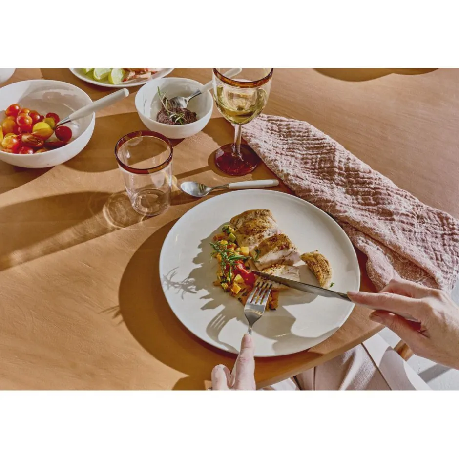 Pomax Vaisselle-BISCOTTI - assiette plate - porcelaine - DIA 26,8 x H 2 cm - écru