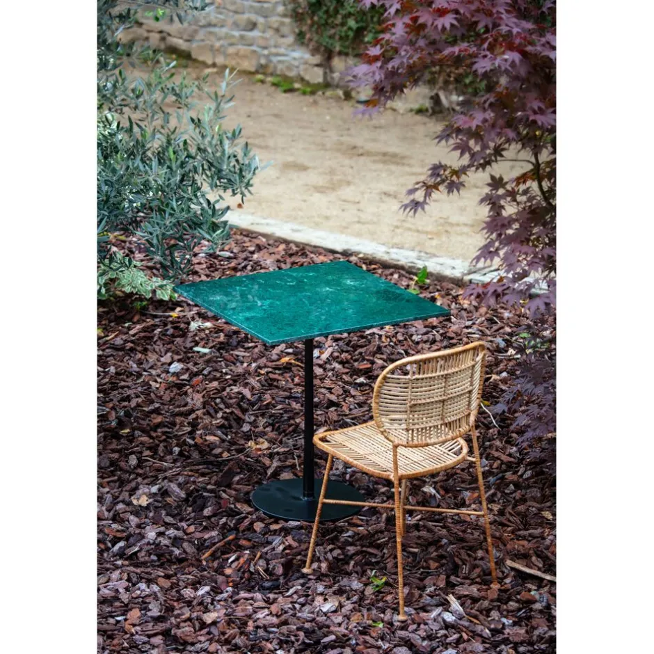 Pomax Tables-BISTRO - table à dîner - marbre / métal - L 70 x W 70 x H 76 cm - vert