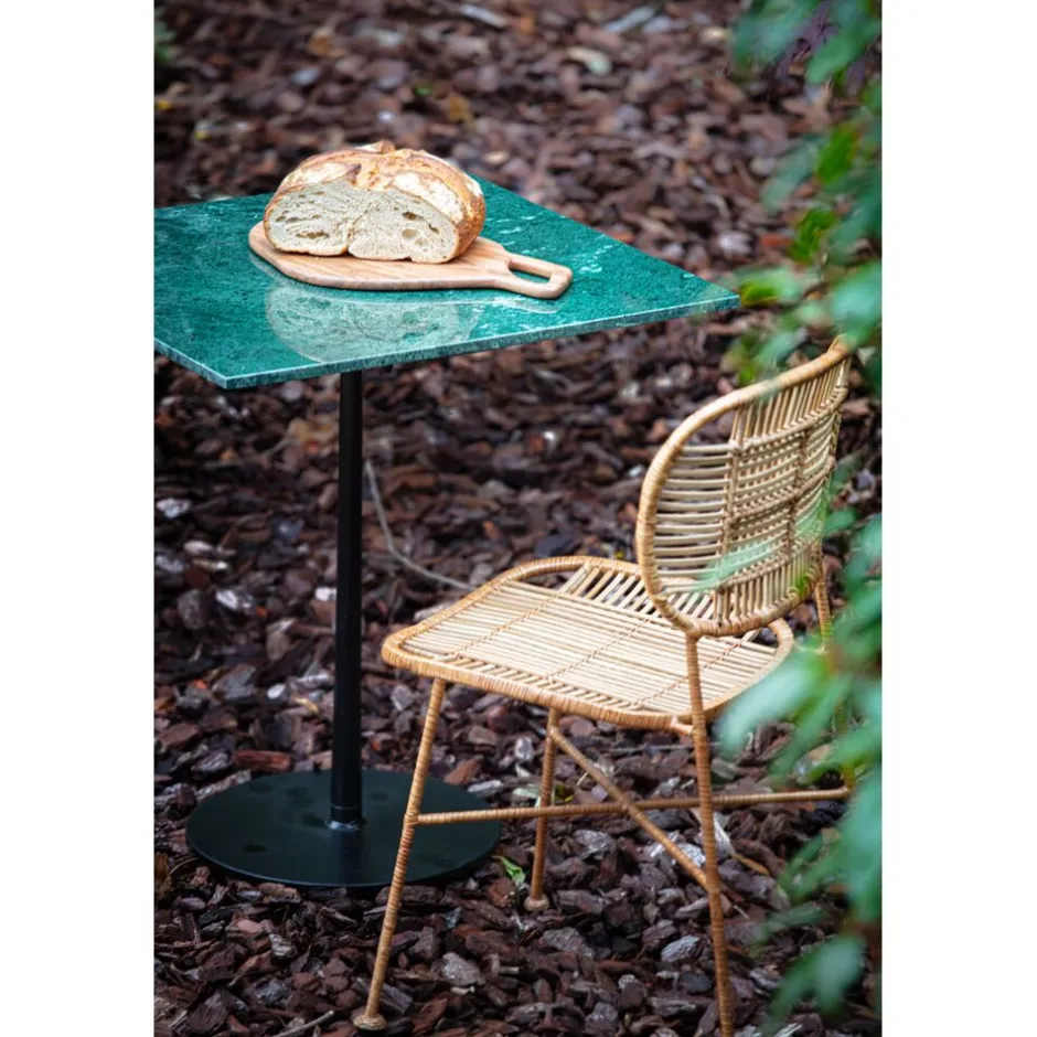 Pomax Tables-BISTRO - table à dîner - marbre / métal - L 70 x W 70 x H 76 cm - vert