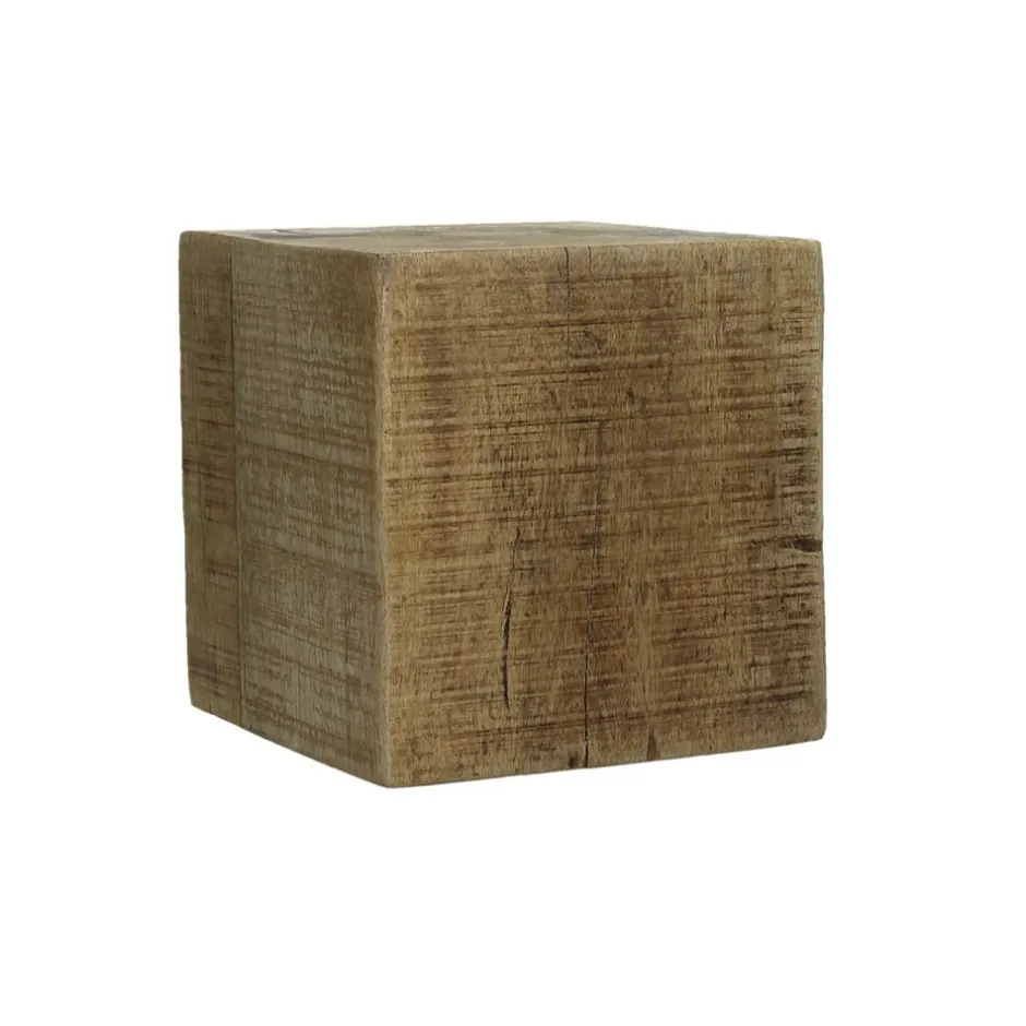 Pomax Objets De Décoration-BLOXX - bloc - bois de mangier - L 20 x W 20 x H 20 cm