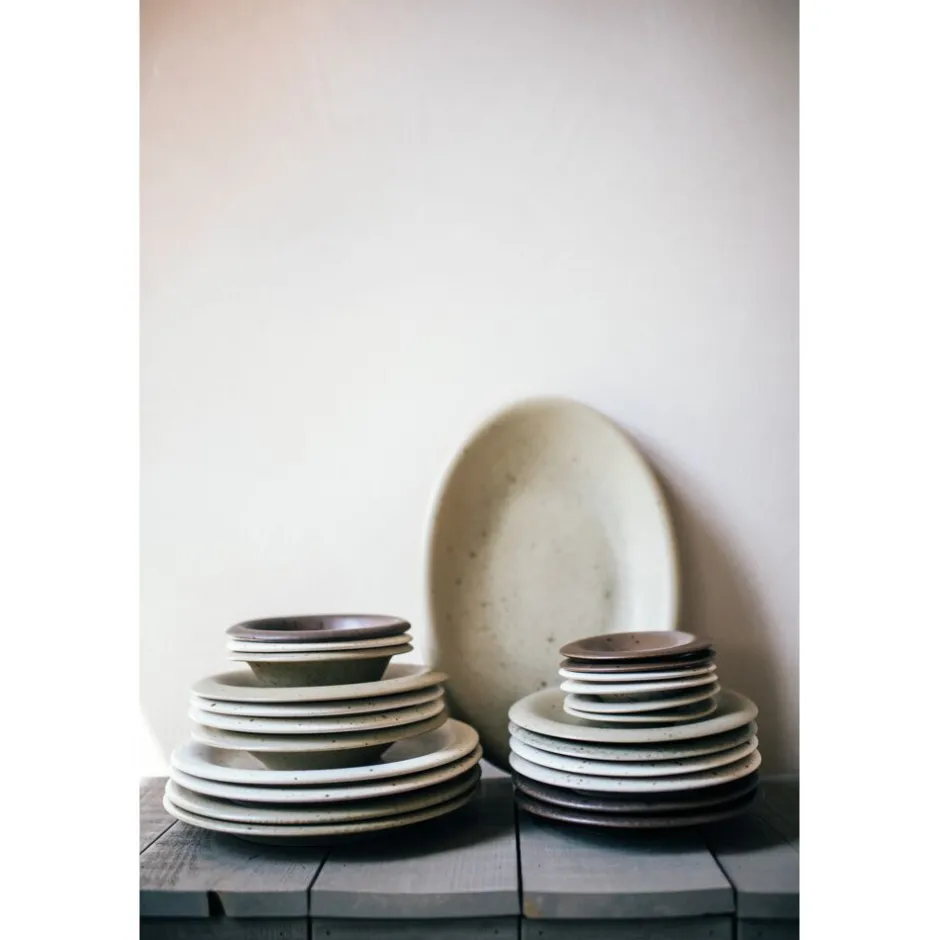 Pomax Vaisselle-BOSQUE - assiette de présentation - grès - L 40 x W 27 x H 4 cm - olive