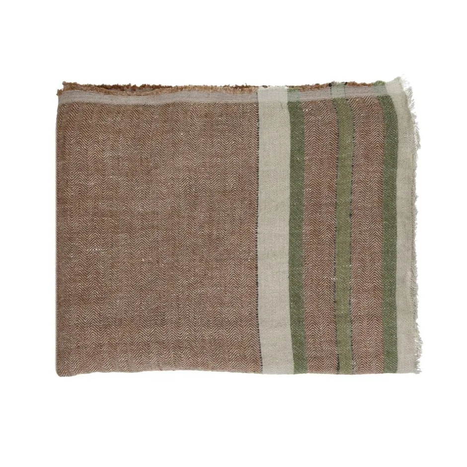 Pomax Plaids-BRUNELLO - nappe de table / plaid - lin - L 170 x W 130 cm - mix de couleurs