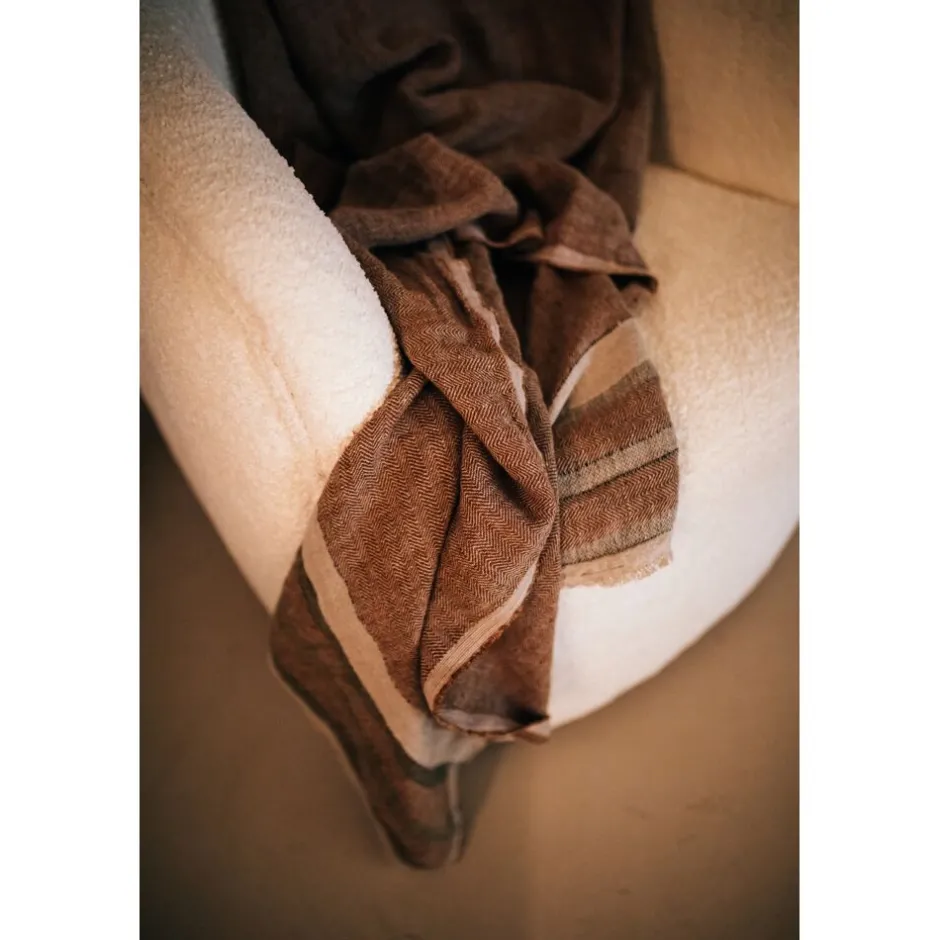 Pomax Plaids-BRUNELLO - nappe de table / plaid - lin - L 170 x W 130 cm - mix de couleurs