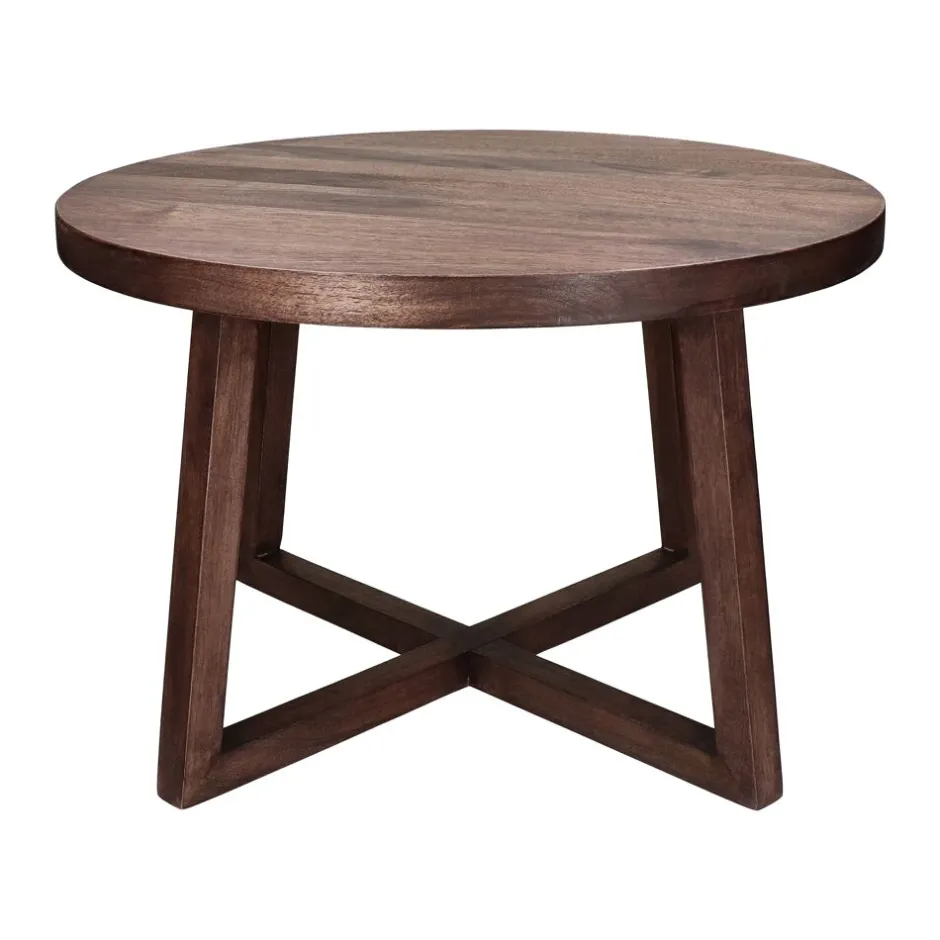 Pomax Tables Basses | Tables-BURGAS - table d'appoint - bois de mangier - DIA 56,5 x H 37,5 cm - noyer