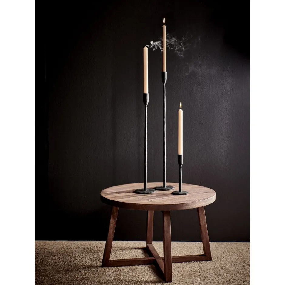 Pomax Tables Basses | Tables-BURGAS - table d'appoint - bois de mangier - DIA 56,5 x H 37,5 cm - noyer