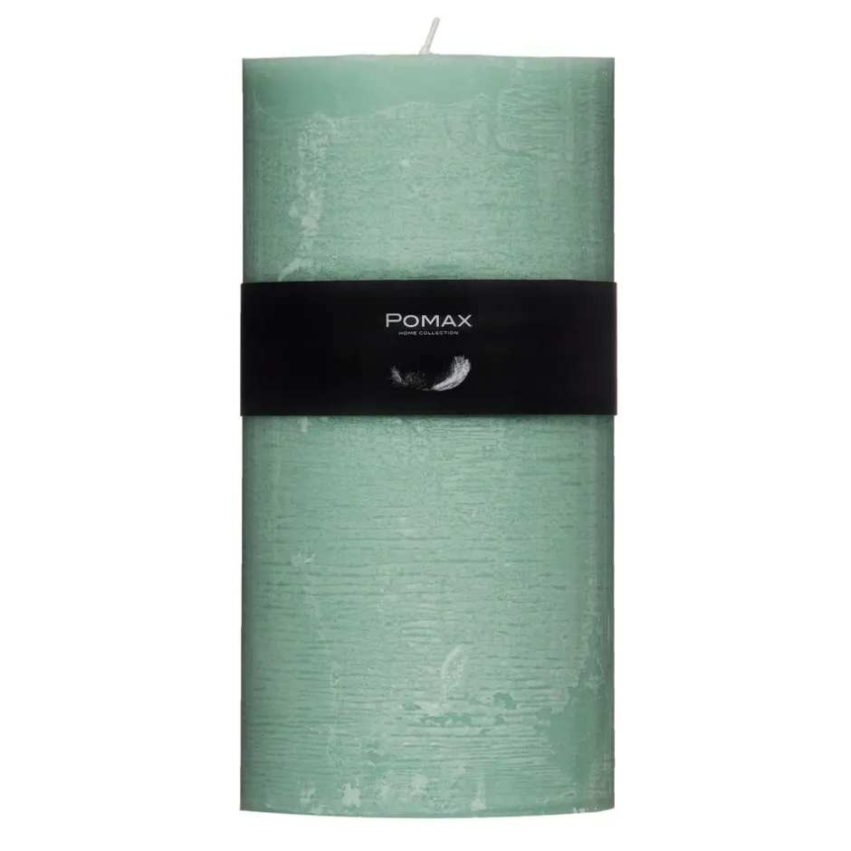 Pomax Bougies-CANDLE - bougie - cire de paraffine - DIA 10 x H 20 cm - aqua clair