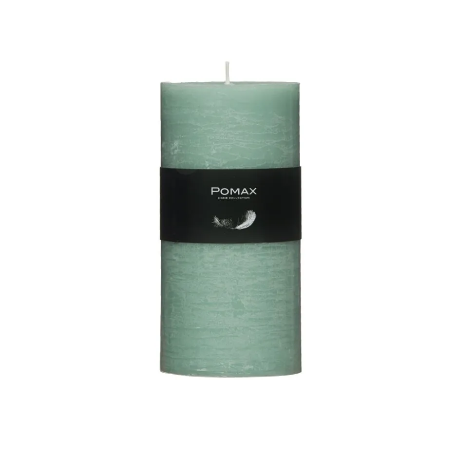 Pomax Bougies-CANDLE - bougie - cire de paraffine - DIA 7 x H 14 cm - aqua clair