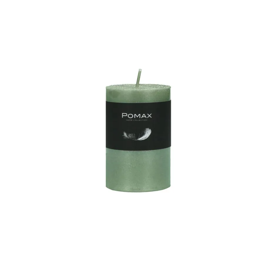 Pomax Bougies-CANDLE - bougie - cire de paraffine - DIA 5 x H 8 cm - aqua clair