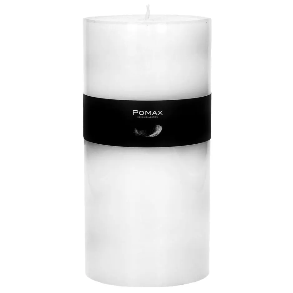 Pomax Bougies-CANDLE - bougie - cire de paraffine - DIA 10 x H 20 cm - Blanc