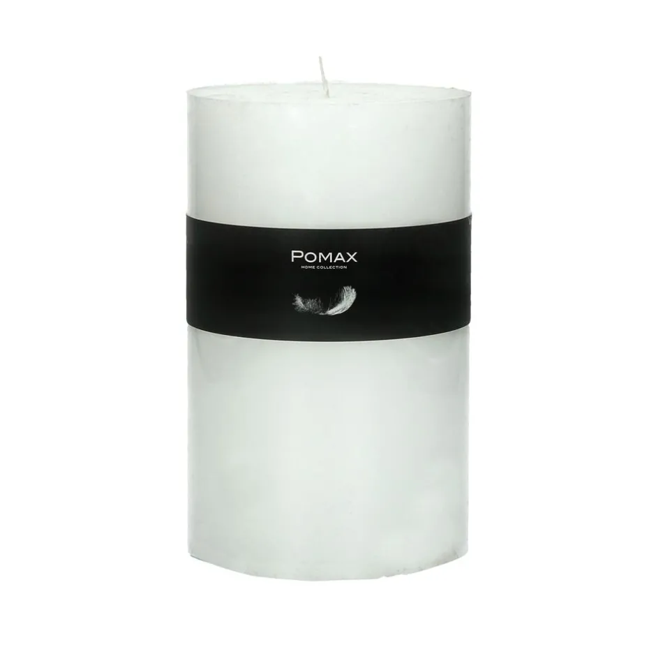 Pomax Bougies-CANDLE - bougie - cire de paraffine - DIA 10 x H 15 cm - Blanc