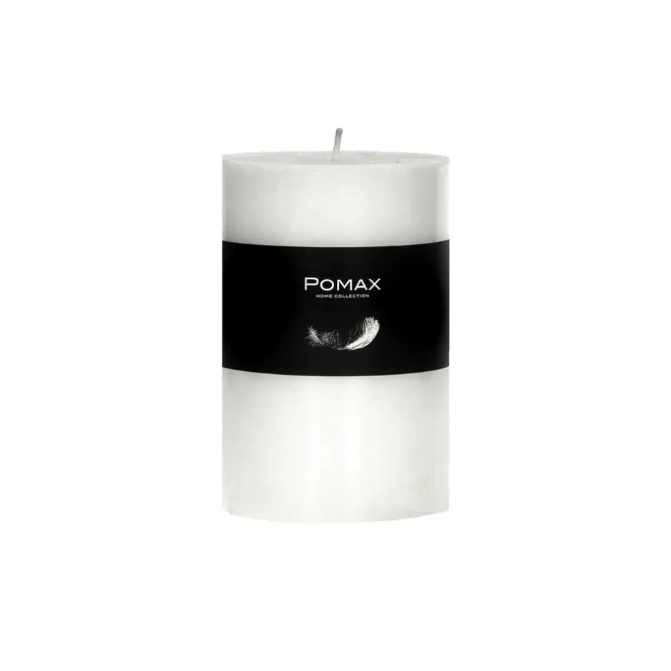 Pomax Bougies-CANDLE - bougie - cire de paraffine - DIA 7 x H 10 cm - Blanc