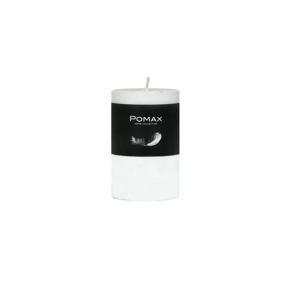 Pomax Bougies-CANDLE - bougie - cire de paraffine - DIA 5 x H 8 cm - Blanc