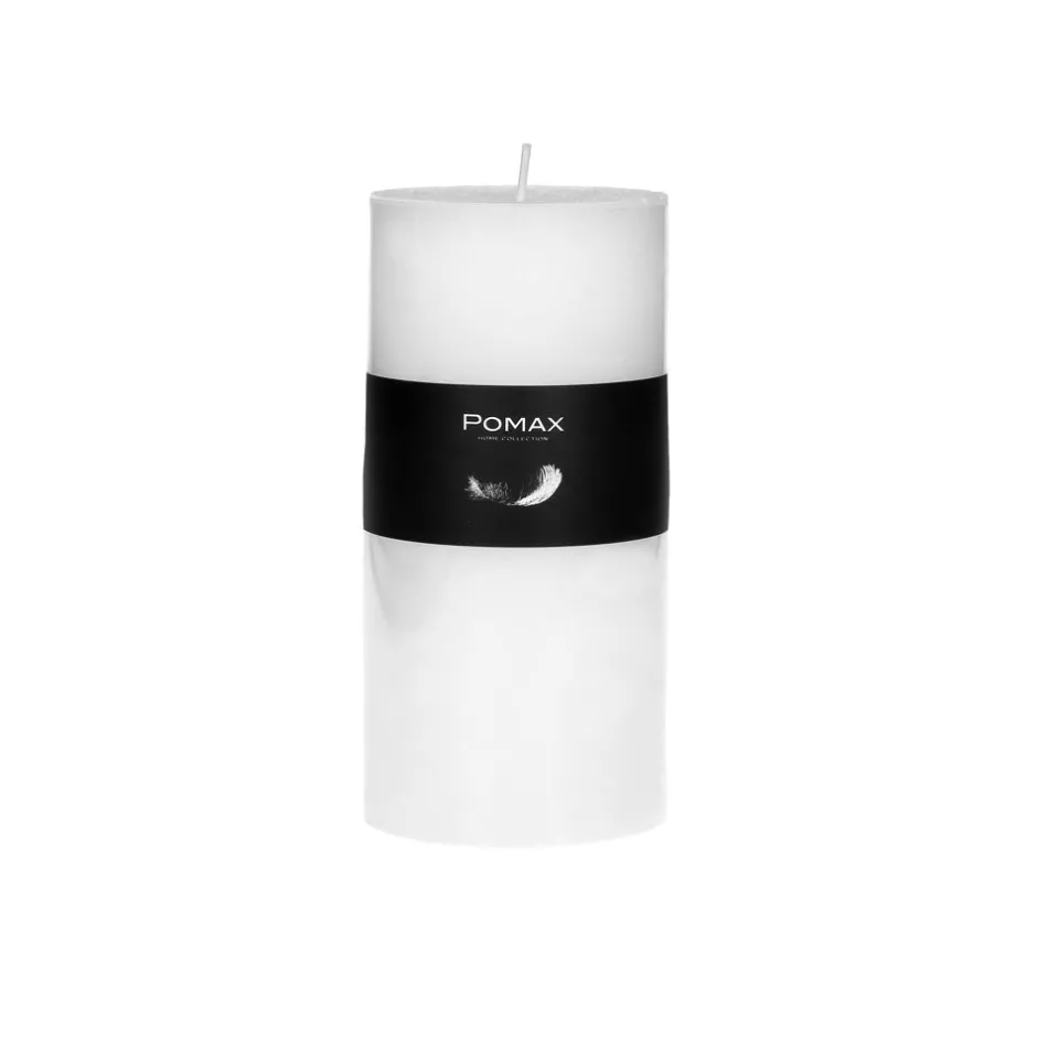 Pomax Bougies-CANDLE - bougie - cire de paraffine - DIA 7 x H 14 cm - Blanc