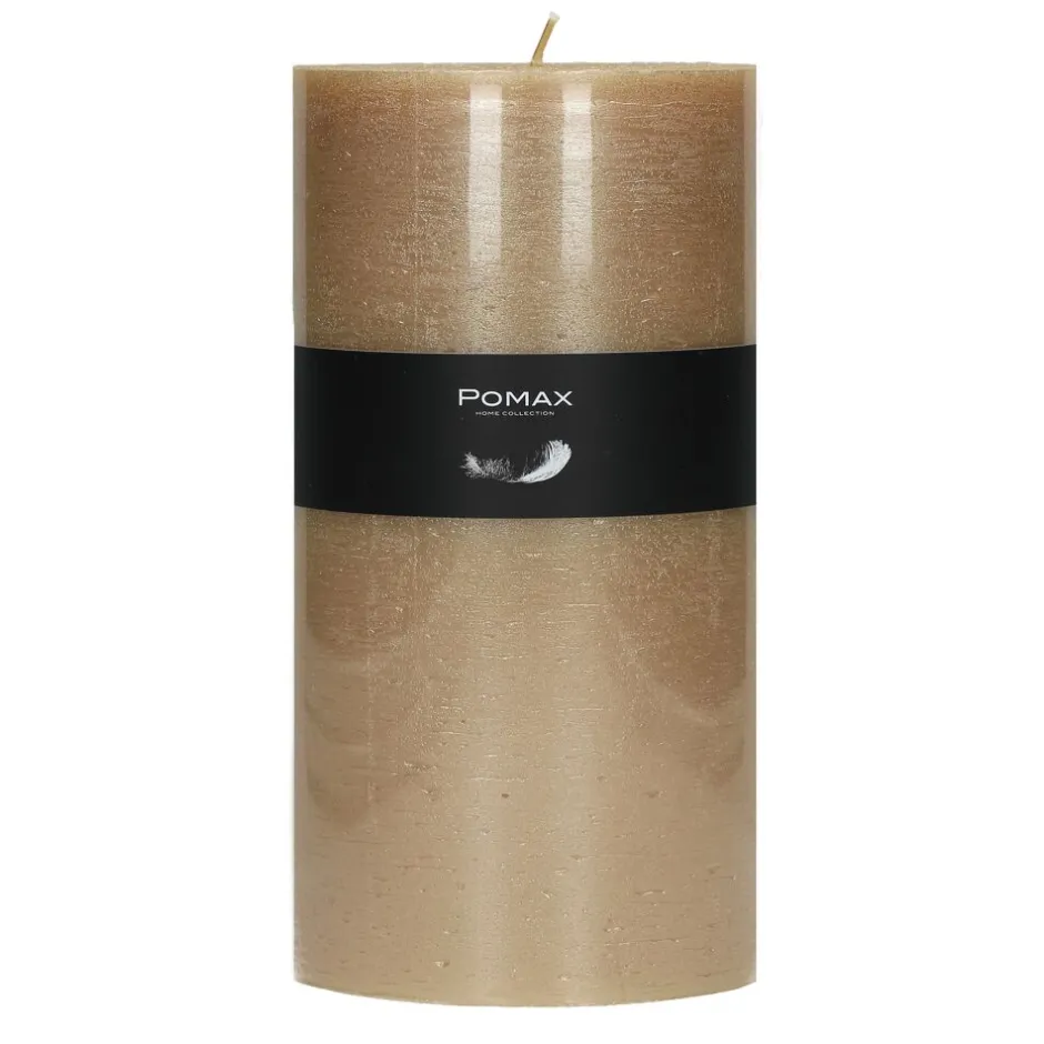 Pomax Bougies-CANDLE - bougie - cire de paraffine - DIA 10 x H 20 cm - champagne