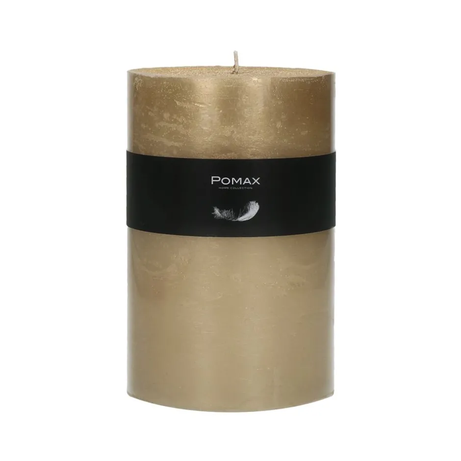 Pomax Bougies-CANDLE - bougie - cire de paraffine - DIA 10 x H 15 cm - champagne