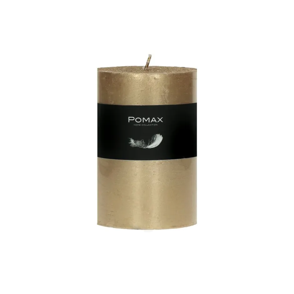 Pomax Bougies-CANDLE - bougie - cire de paraffine - DIA 7 x H 10 cm - champagne