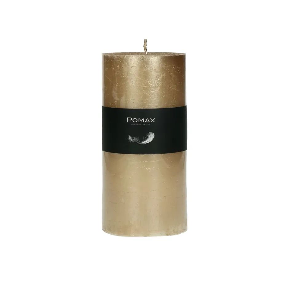 Pomax Bougies-CANDLE - bougie - cire de paraffine - DIA 7 x H 14 cm - champagne