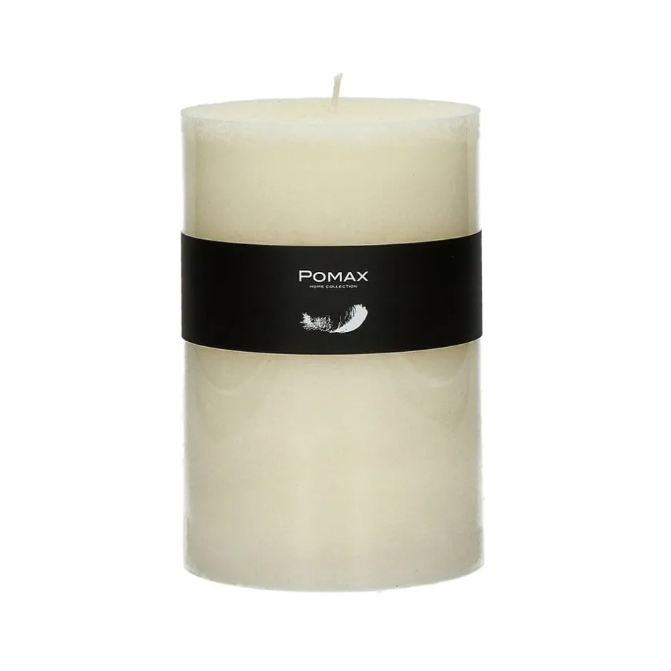 Pomax Bougies-CANDLE - bougie - cire de paraffine - DIA 10 x H 15 cm - ivoire