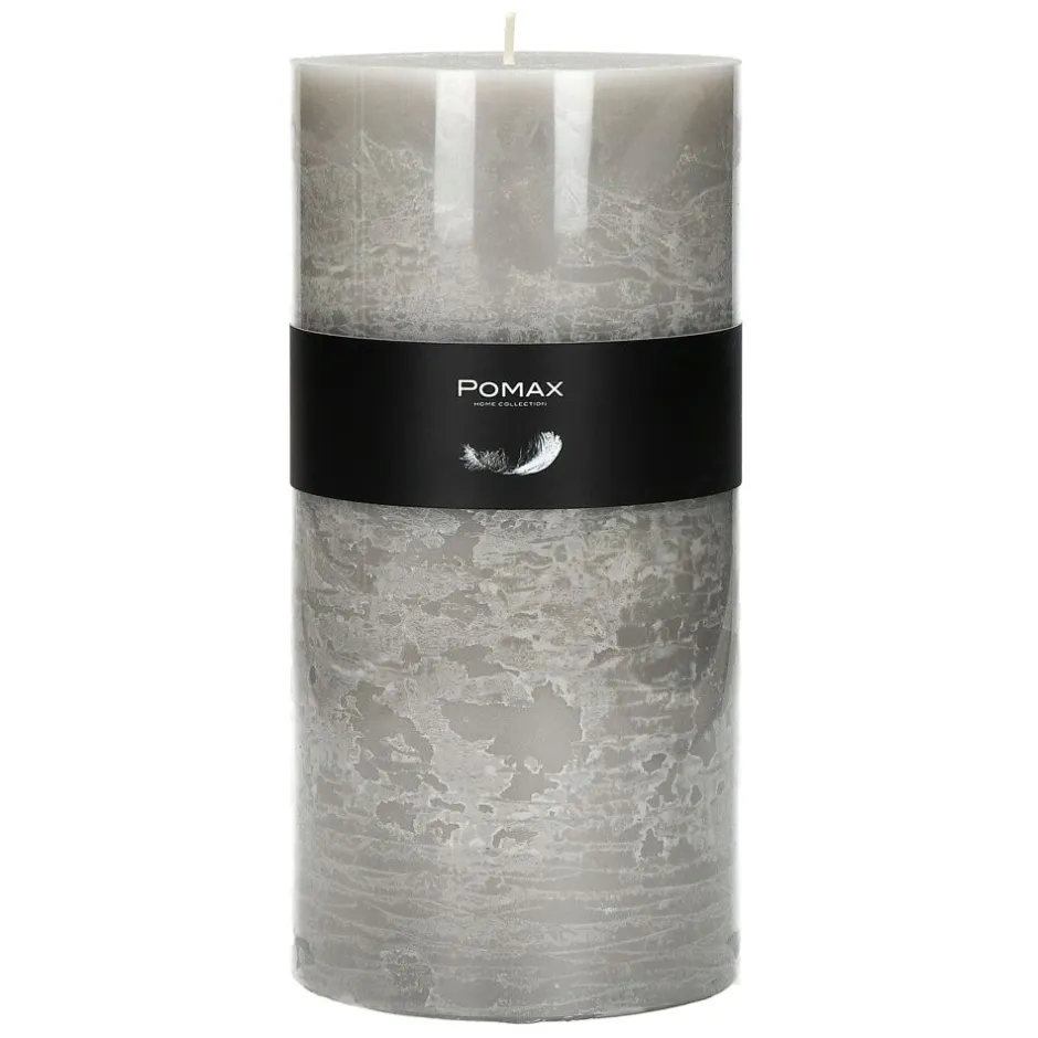 Pomax Bougies-CANDLE - bougie - cire de paraffine - DIA 10 x H 20 cm - lin