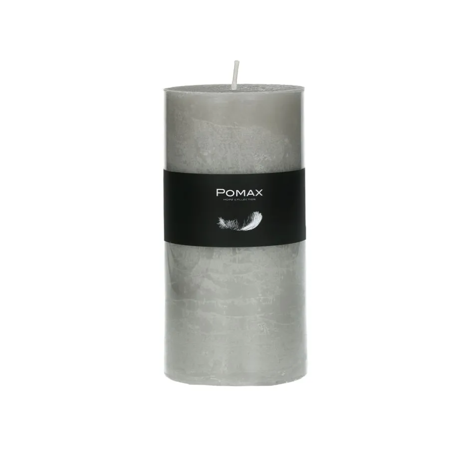 Pomax Bougies-CANDLE - bougie - cire de paraffine - DIA 7 x H 14 cm - lin